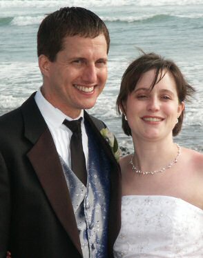 Us on the beach after the reception